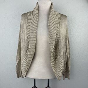 NWT Kenneth Cole Womens Gold Cardigan Sweater Size L